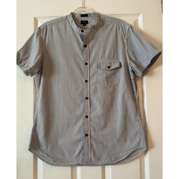 J. Crew Men's Slim Fit Cotton Oxford Shirt in Navy Stripe Size L - Picture 1 of 8